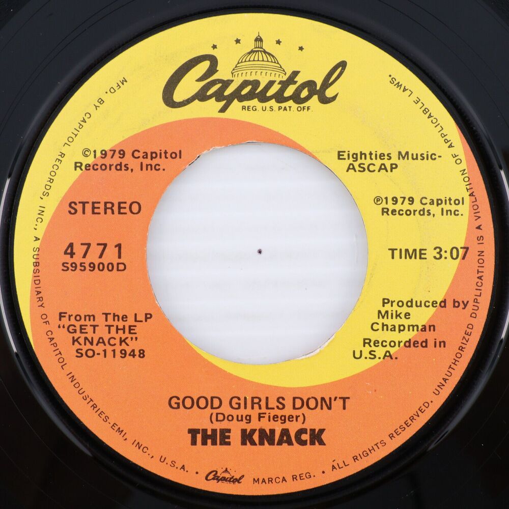 The Knack – Good Girls Don't / Frustrated - 1979 45 rpm 7" Single Record 4771